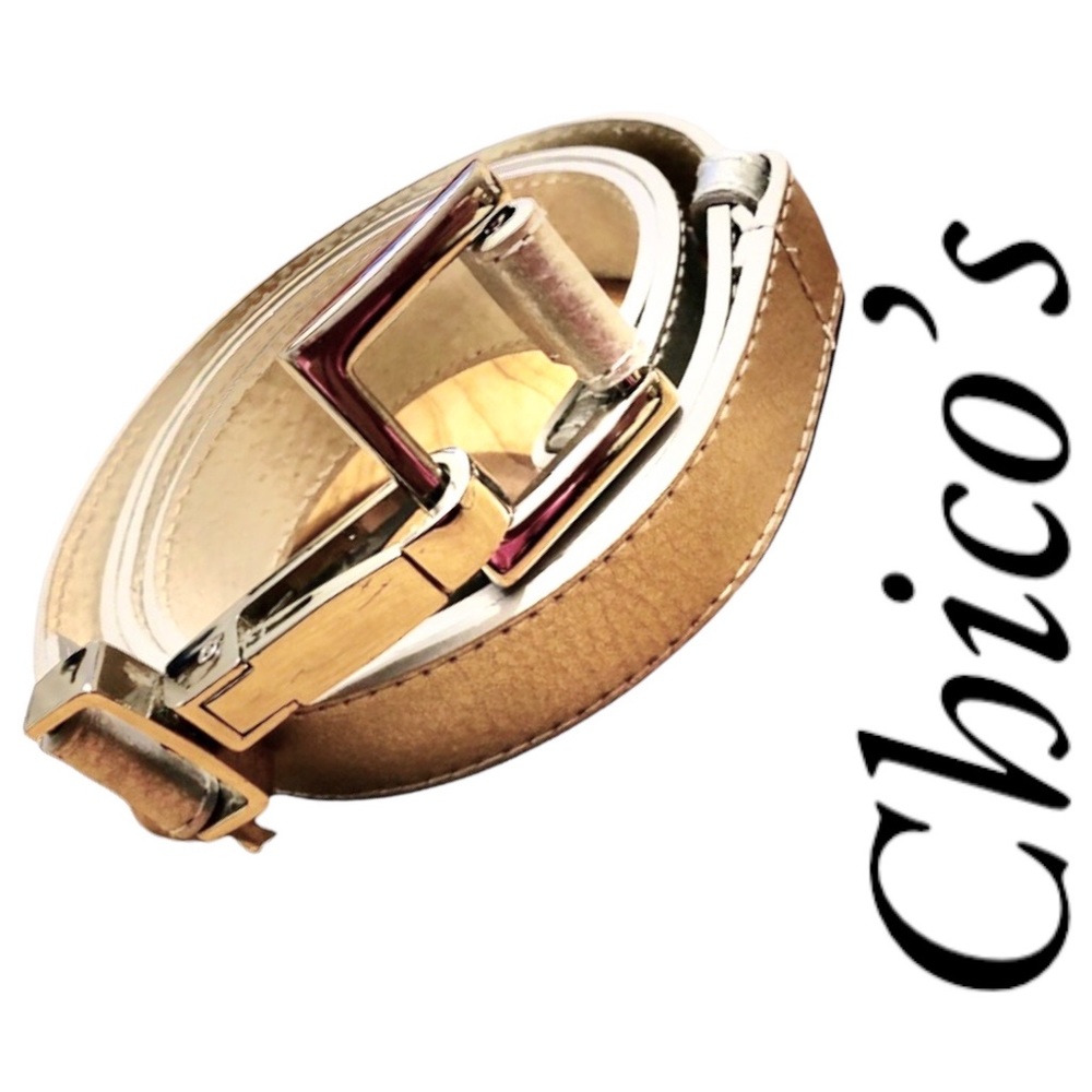 Chico’s Sz M / L Silver Belt